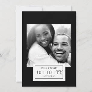 Photo Badge   Save the Date   Flat   Black