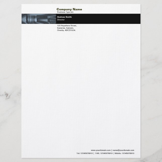 Photo Band - Abstract Glass Personalized Letterhead (Front)