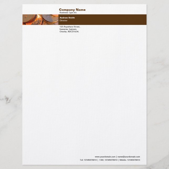 Photo Band - British Money Custom Letterhead (Front)