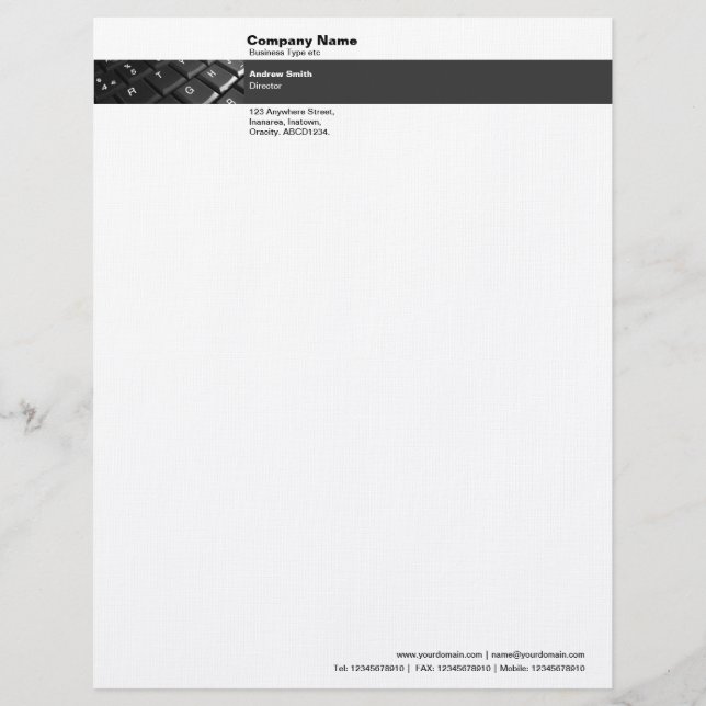 Photo Band - Computer Keyboard Letterhead Design (Front)