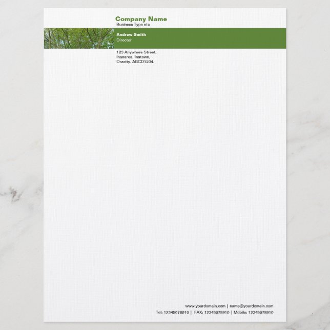 Photo Band - Japanese Maple Personalized Letterhead (Front)