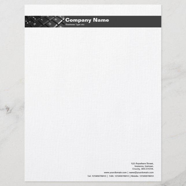 Photo Band v2 - Computer Keyboard Letterhead Template (Front)