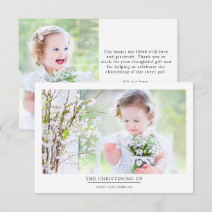 Photo Baptism Christening  Thank You Card