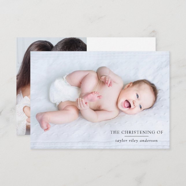 Photo Baptism Christening  Thank You Card (Front/Back)