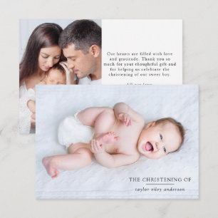 Photo Baptism Christening  Thank You Card