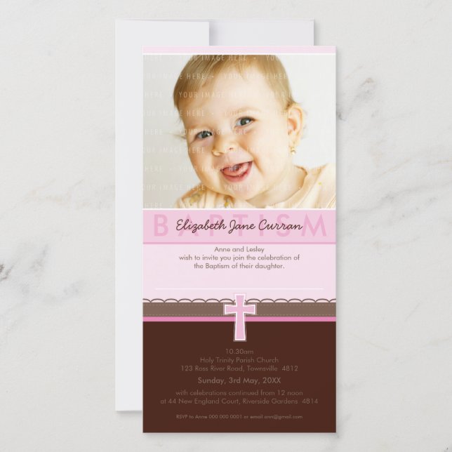 PHOTO BAPTISM INVITATIONS :: pure 2 (Front)