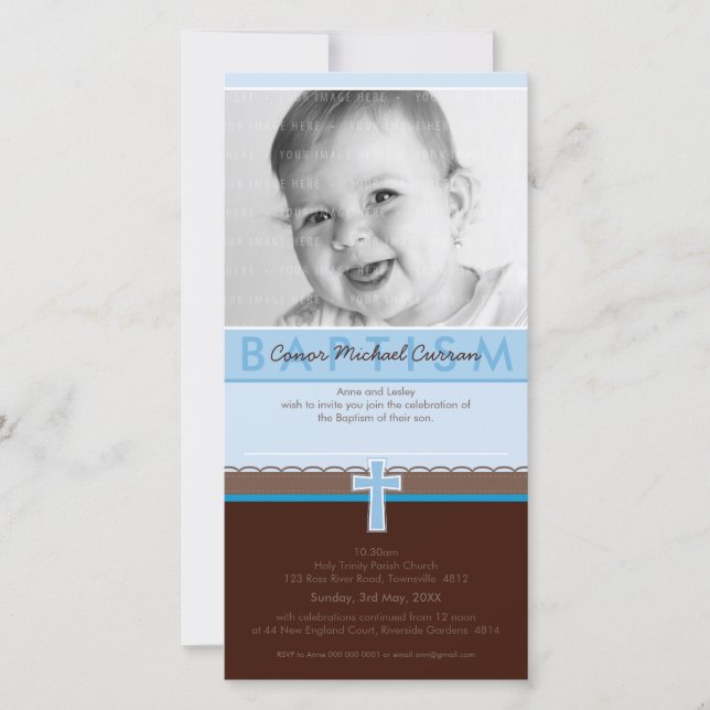 PHOTO BAPTISM INVITATIONS :: pure 5 (Front)