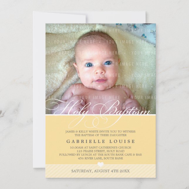 PHOTO BAPTISM INVITE :: lovely type 2 (Front)