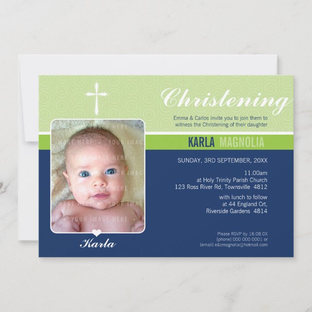 PHOTO BAPTISM INVITE :: peace 2 L (Front)