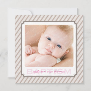 PHOTO BAPTISM INVITES :: candystripes 7SQ