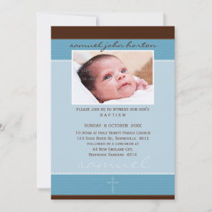 PHOTO BAPTISM INVITES :: softly spotted 5P