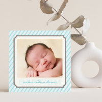 PHOTO BAPTISM modern vintage candy stripes blue