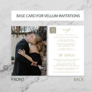 Photo base for vellum all in one QR code wedding Invitation