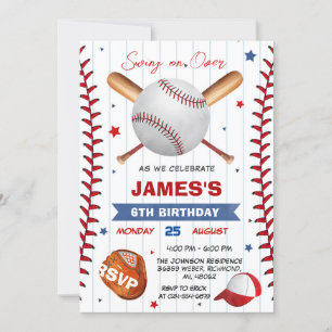 Photo Baseball Birthday Invitation