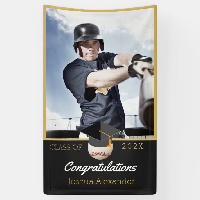 Photo Baseball player congratulation graduate  Banner (Vertical)