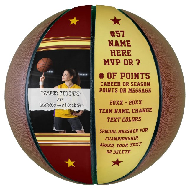 Photo Basketball. Senior Night Basketball Gifts (Vertical)