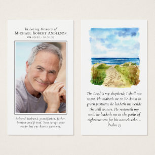 Photo Beach Memorial Prayer Card