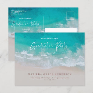 Photo beach ocean graduation announcement party