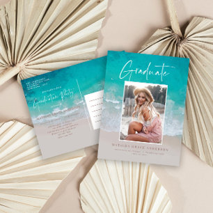 Photo beach ocean graduation announcement party