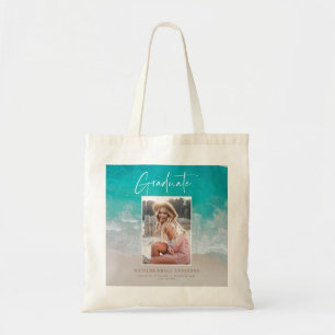 Photo beach ocean graduation  tote bag