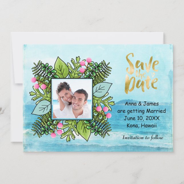Photo Beach Wedding Save the Date (Front)