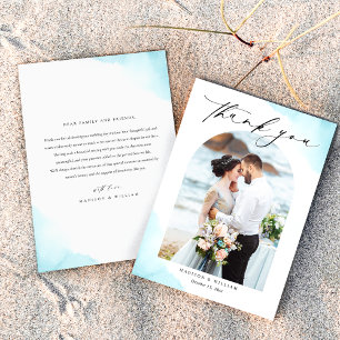Photo Beach Wedding Thank You Card