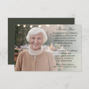 Photo Bereavement Funeral Thank You