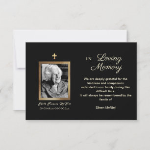 Photo Bereavement Thank You, after funeral Invitation