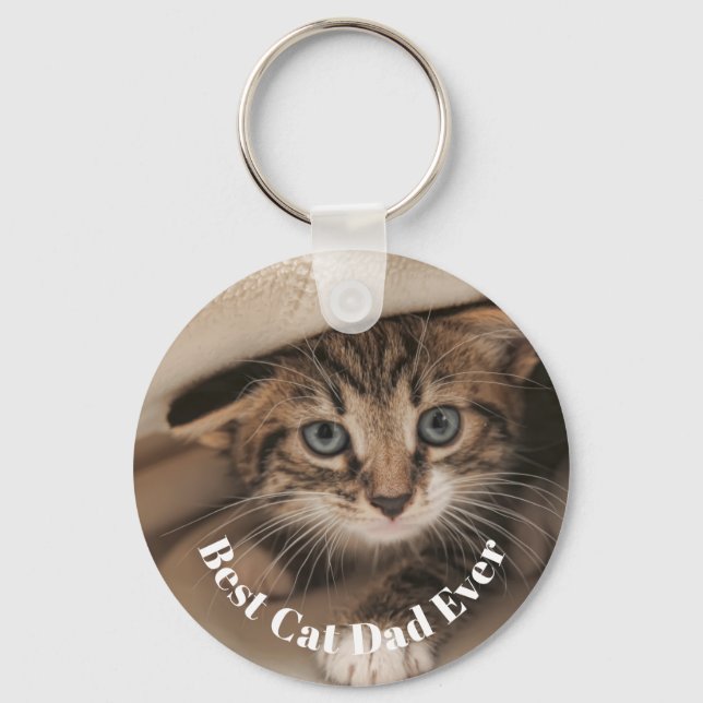 Photo Best Cat Dad Ever  Key Ring (Front)