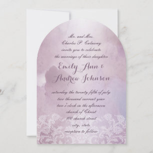 Photo Best Day Ever Lavender Watercolor Wedding Invitation
