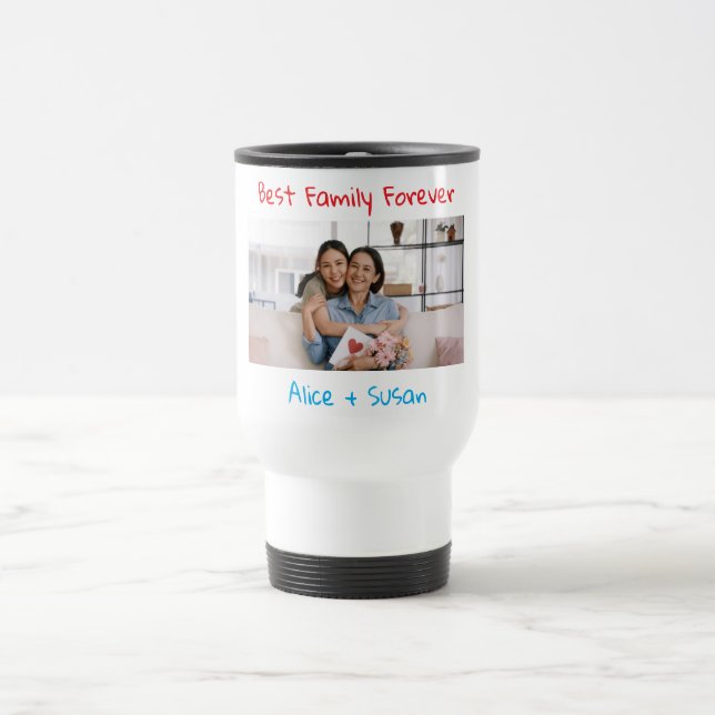 Photo best Family forever black white Travel Mug (Center)