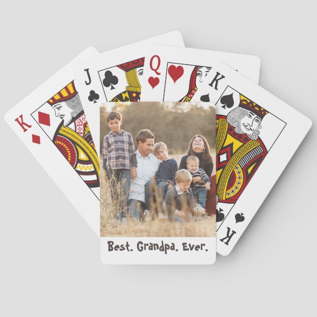 Photo Best Grandpa Ever Playing Cards (Back)