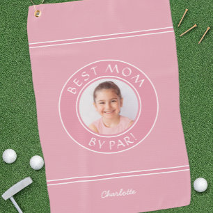 Photo Best Mum By Par Elegant Sports Golfer Pink Golf Towel