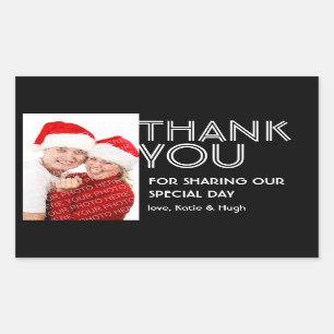 Photo big bold thank you out of town wedding label