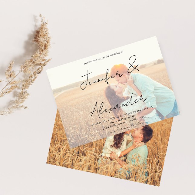 Photo & Big Names Horizontal Photo Wedding V2 Invitation (Creator Uploaded)