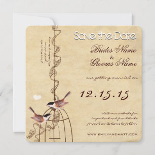 Photo BirdCage Parchment Wedding Save the Date
