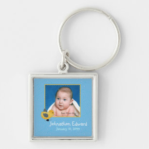 Photo Birth Annoucement Cute Baby Chick Key Ring