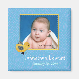 Photo Birth Annoucement Cute Baby Chick Magnet