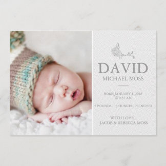 Photo Birth Announcement | Bird Announcer