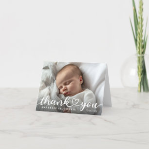Photo birth announcement card, joined up thank you