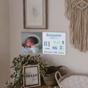 Photo Birth Announcement Family Keepsake Canvas Print