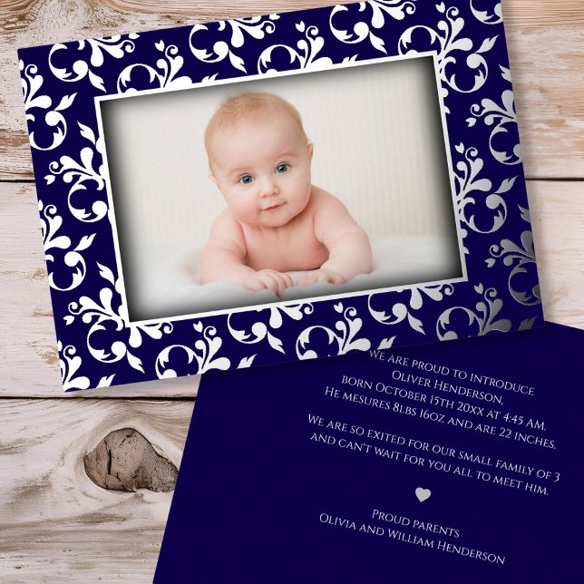 Photo Birth Announcement Foil Card (Creator Uploaded)