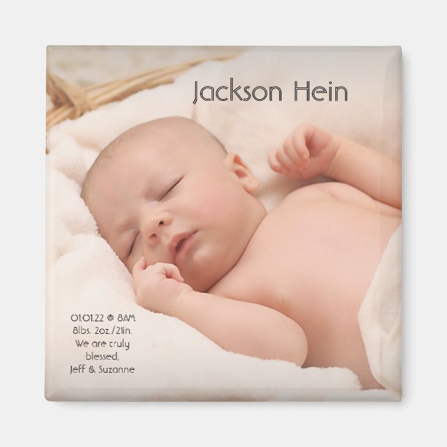 Photo Birth Announcement Magnet (Front)