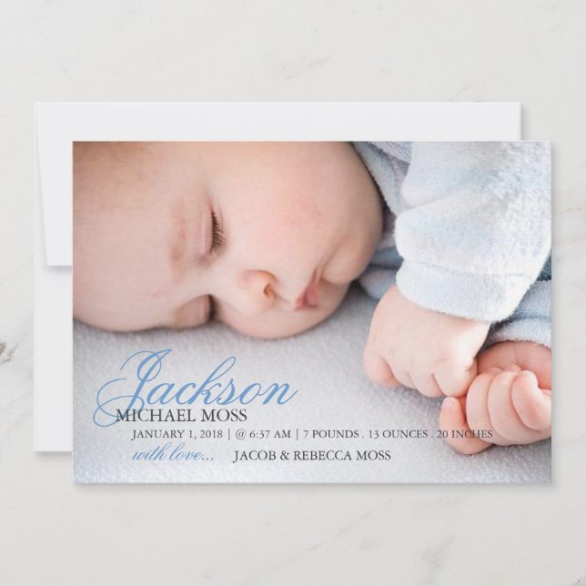 Photo Birth Announcement | Name Photo (Front)