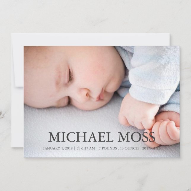Photo Birth Announcement | Name Photo (Front)