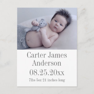 Photo Birth Announcement Postcard
