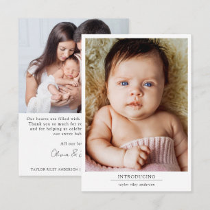 Photo Birth Stats New Baby Thank You Card