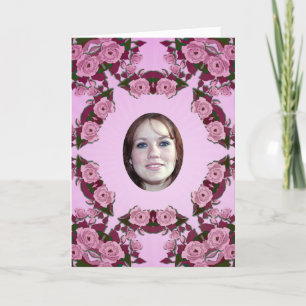 Photo Birthday Card with red rose frame