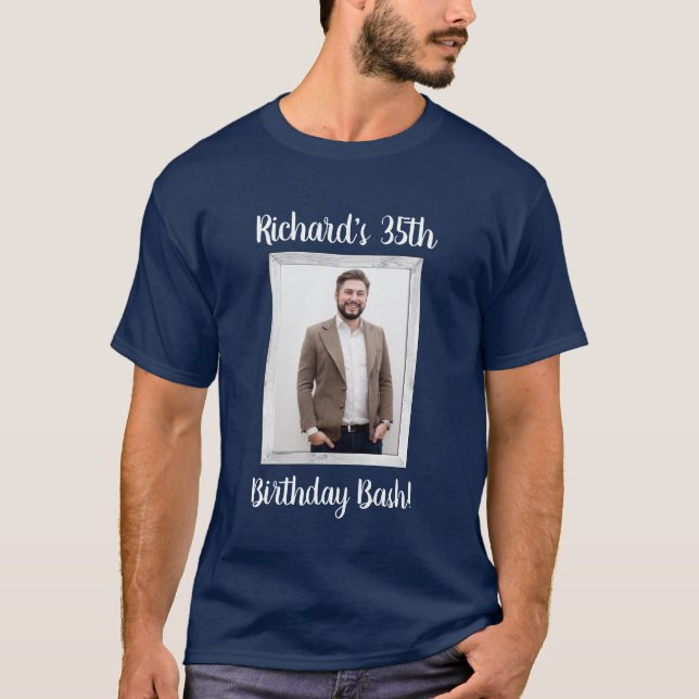 Photo birthday custom party celebration frame T-Shirt (Front)