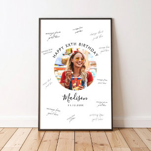 Photo Birthday Guest Signature Poster